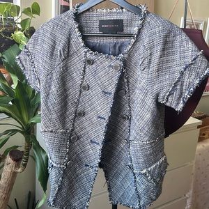 Blue and gray short sleeve BCBG MaxAzria jacket . Used in good condition